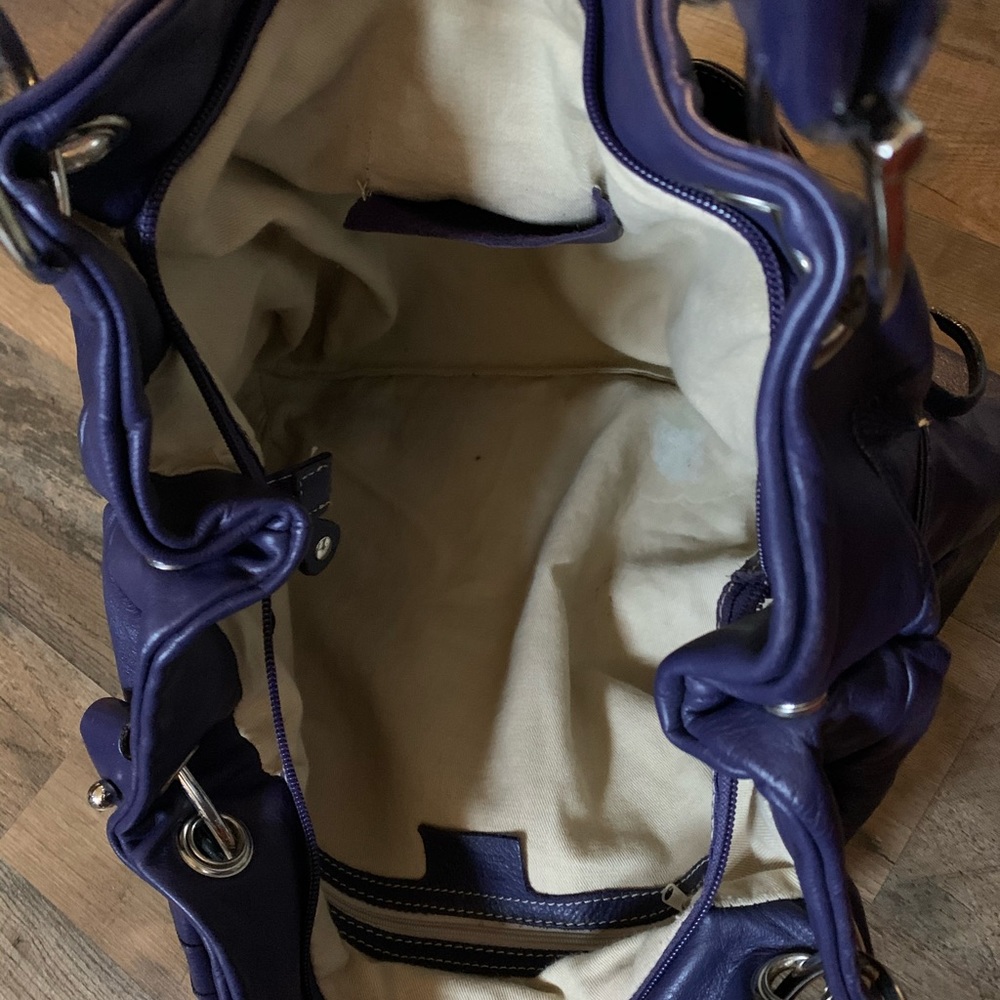 Ted Benson Italian Purple Leather Hobo - Picture 8 of 8